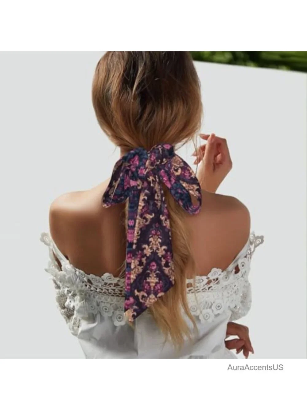 Silk-like Satin Scarf for Women, Multi-Use Hair Scarf and Handbag Handle Wrap